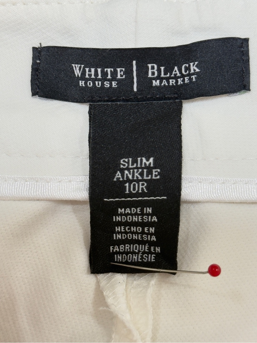 White House | Black Market Women’s White Straight-Leg Slim-Ankle Pants - Picture 5 of 7